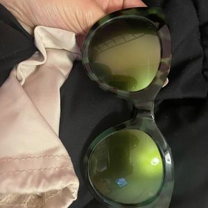 Tory Burch green tortoise cat eye sunglasses